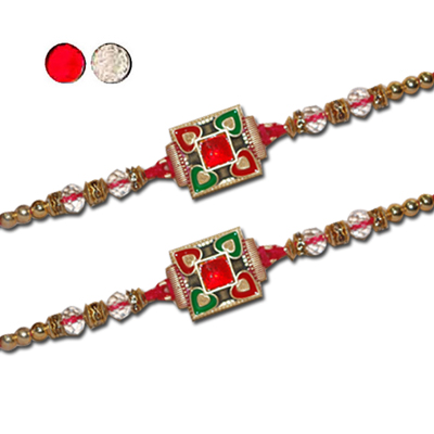 "Zardosi Rakhi - ZR-5210 A-code 106 (2 RAKHIS) - Click here to View more details about this Product